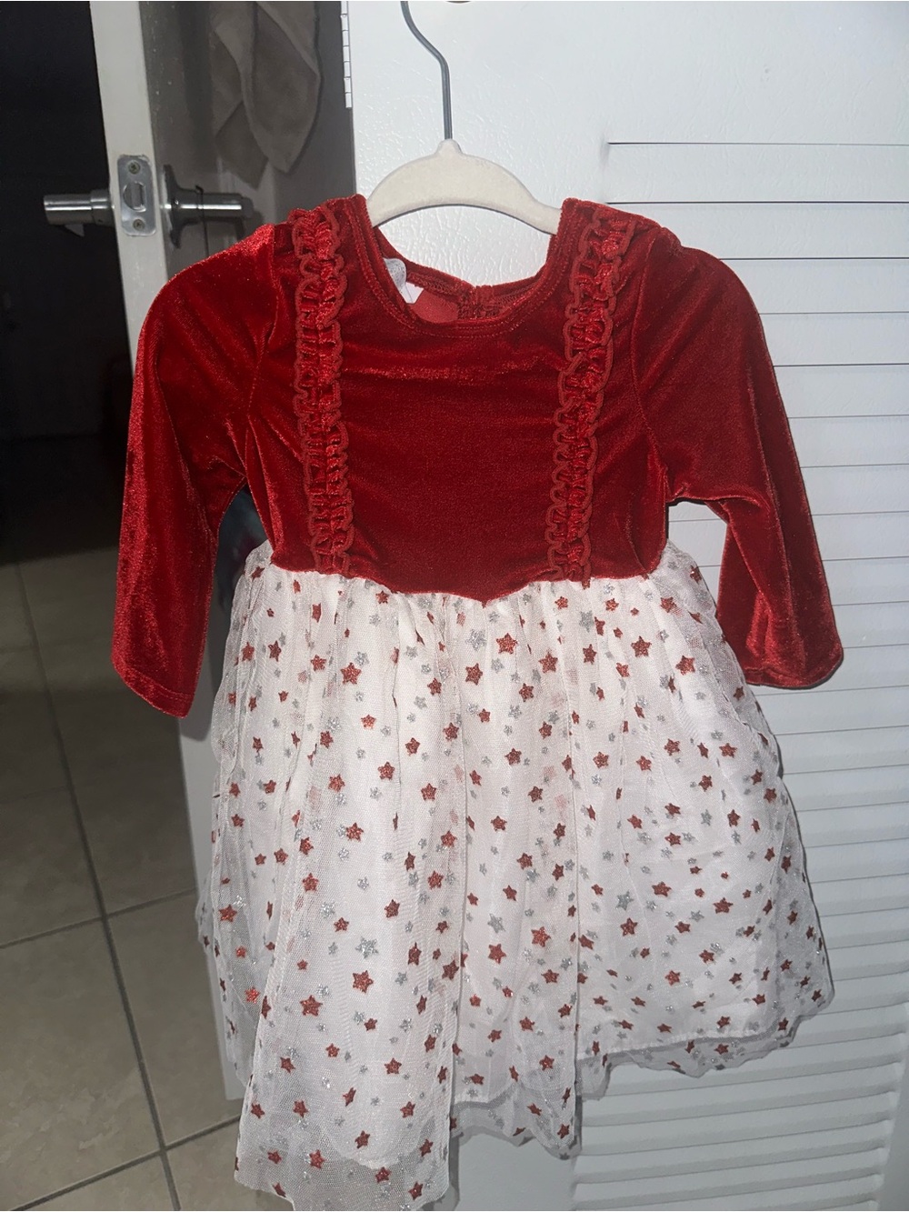 Red Velvet Star Tulle girl Dress